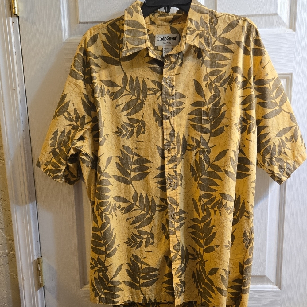 Cooke Street Mens Short Sleeve Hawaiian Reverse Print Shirt Size XL